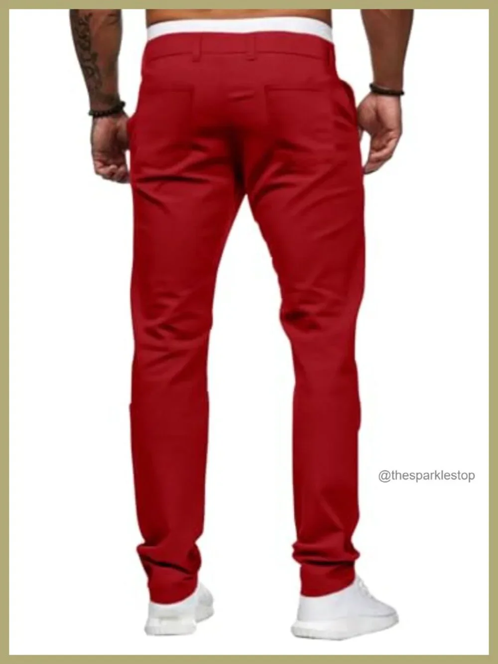 Men's Slim Fit Stretch Chino Pants Wrinkle-Free Flat-Front 98% Cotton 2% Spandex